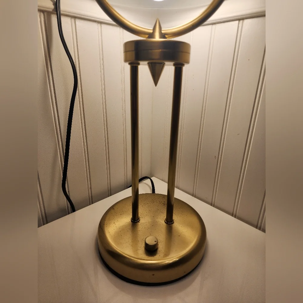 Vintage Mid Century Modern Brass Table Desk Lamp 2 Lights Dimmer Switch 18